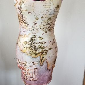 The Hobbit Middle Earth map mini dress